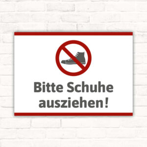 Schild Bitte Schuhe ausziehen