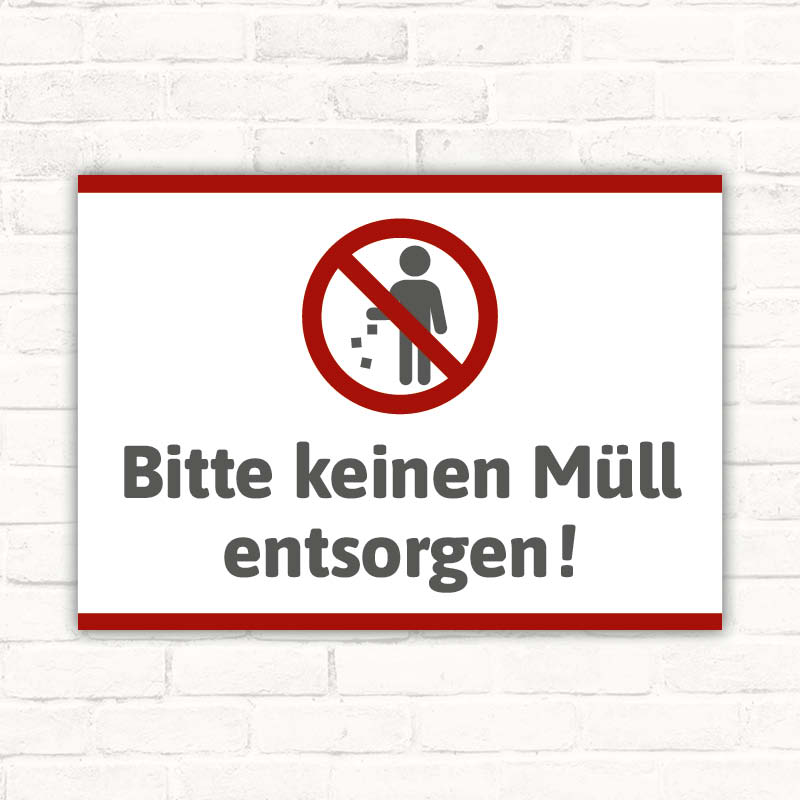 Schild Bitte keinen Müll Schilderbruder