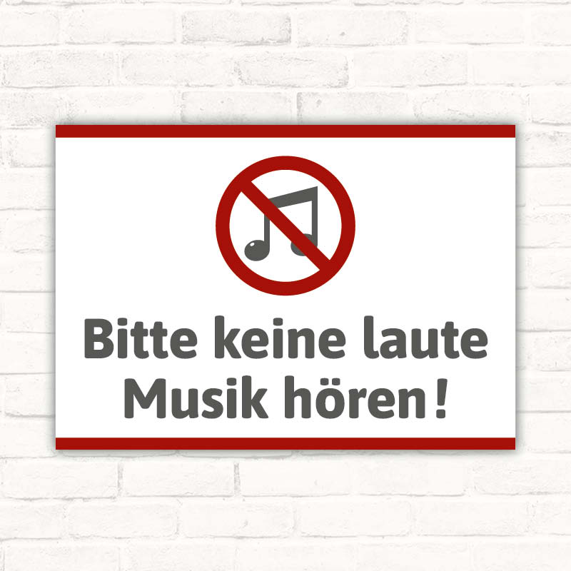 Bis Wann Darf Man Laut Musik Hören Am Wochenende Schild Bitte keine laute Musik hören - Schilderbruder