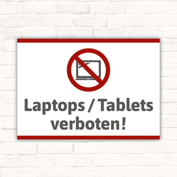 Schild Laptops Tablets verboten