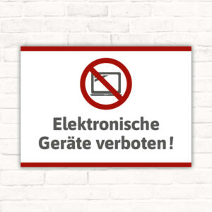 Schild Elektronische Geräte verboten