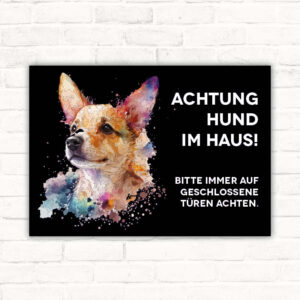 Schild Achtung Hund im Haus