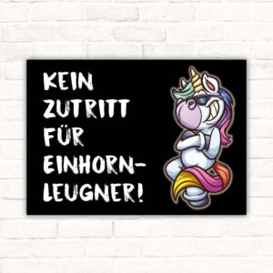Schild kein Zutritt für Einhornleugner