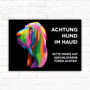 Schild Basset Achtung Hund im Haus
