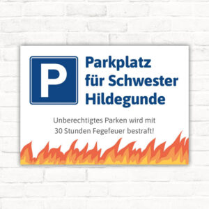 Parkplatz Reserviert Reservierung Fegefeuer Schwester