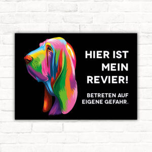 Schild Warnung Basset - Betreten auf eigene Gefahr