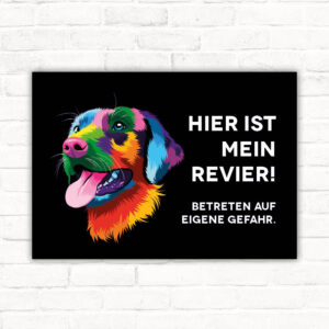 Schild Warnung Labrador - Betreten auf eigene Gefahr