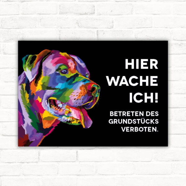 Schild Rottweiler - Hier wache ich