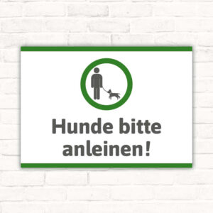 Schild Hunde bitte anleinen