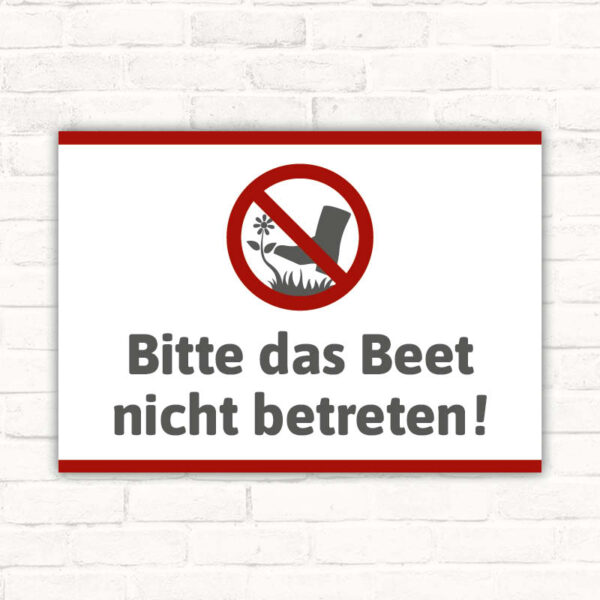 Schild Bitte das Beet nicht betreten