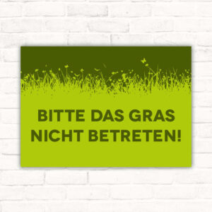 Schild Gras nicht betreten