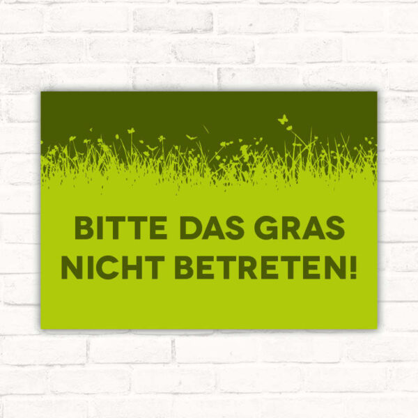 Schild Gras nicht betreten