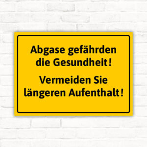 Schild Abgase gefährden die Gesundheit
