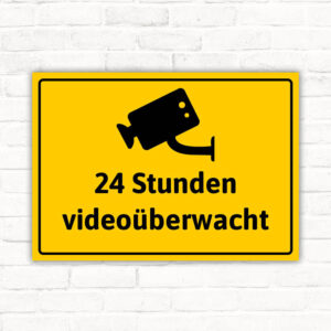 Schild 24 Stunden videoüberwacht
