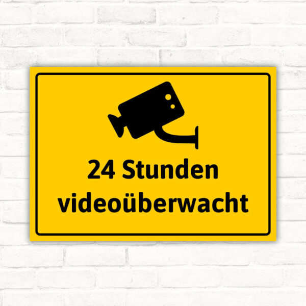 Schild 24 Stunden videoüberwacht