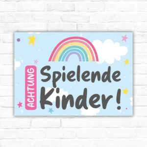 Schild Achtung Spielende Kinder