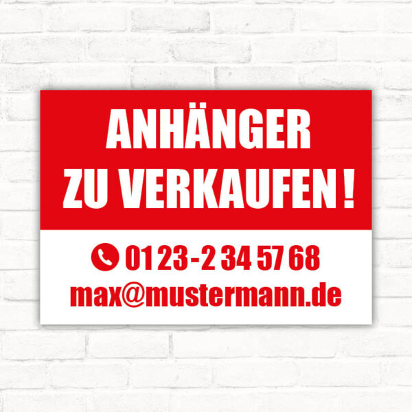 Schild Anhänger zu verkaufen