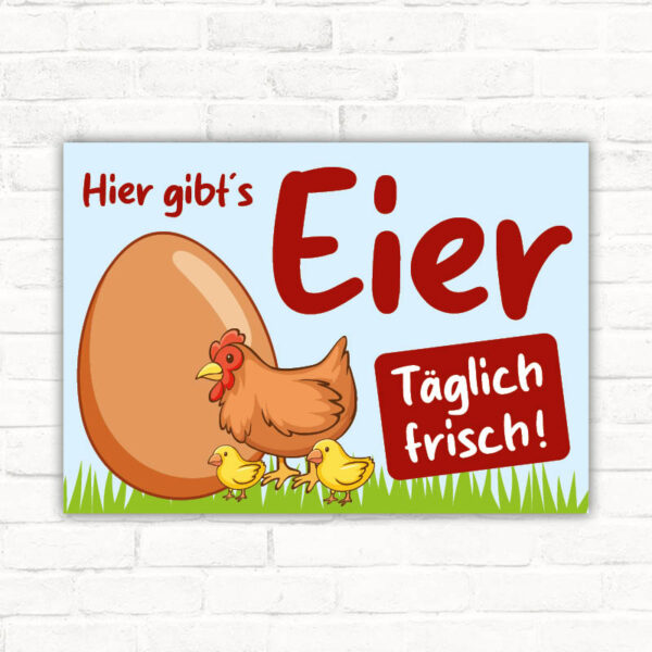 Schild Eierverkauf Huhn