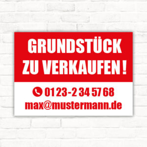 Schild Grundstück zu verkaufen