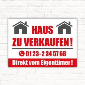 Schild Haus zu verkaufen direkt vom Eigentümer