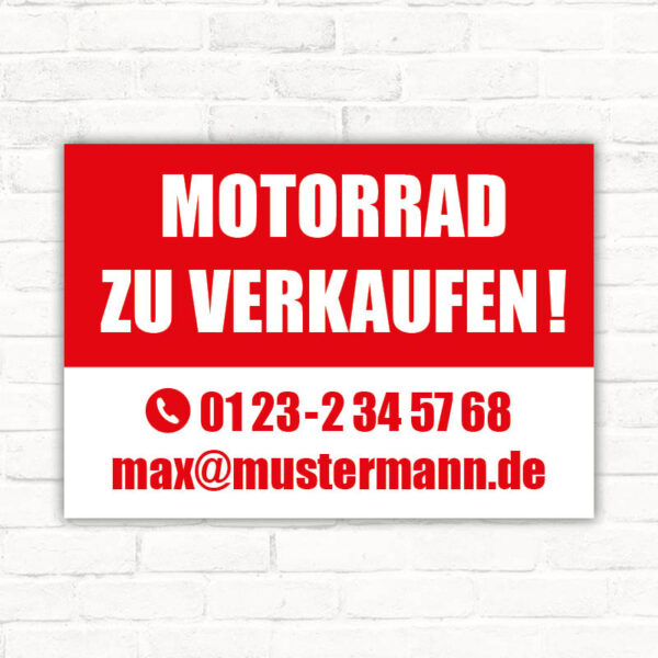 Schild Motorrad zu verkaufen