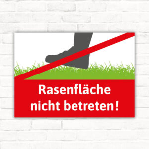 Schild Rasenfläche nicht betreten