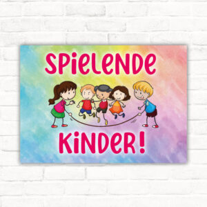 Schild Achtung spielende Kinder Hinweisschild