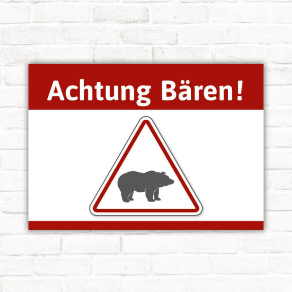 Schild Achtung Bären