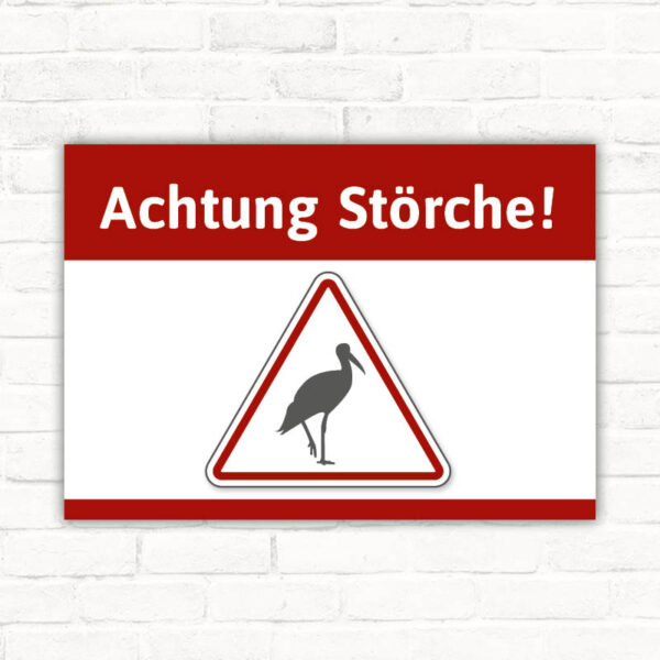 Schild Achtung Störche Hinweis Warnung