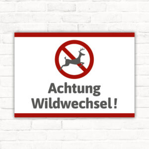 Schild Achtung Wildwechsel Warnung Hinweis