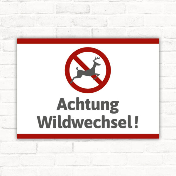 Schild Achtung Wildwechsel Warnung Hinweis