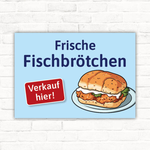 Schild Fischbrötchen Verkauf Verschaufsschild