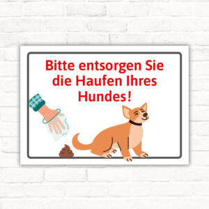 Schild Bitte entsorgen Sie die Haufen Ihres Hundes