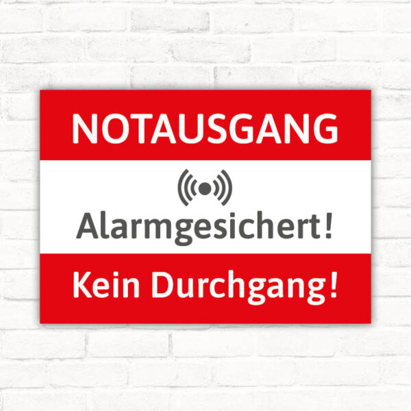 Schild Notausgang Alarmgesichert Kein Durchgang