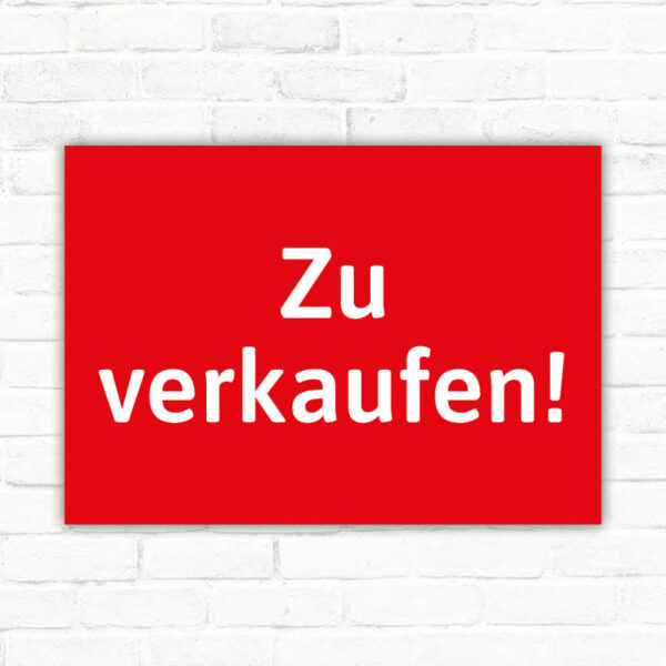 Schild Zu verkaufen Hinweis rot auffällig