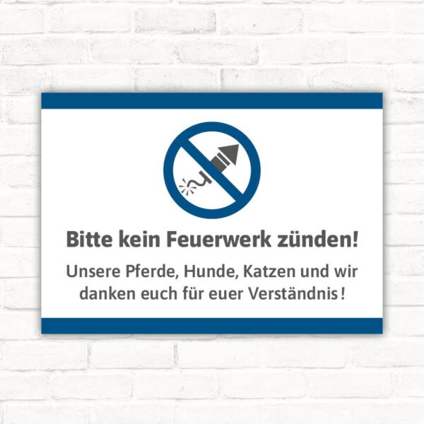 Bitte kein Feuerwerk zünden. Unsere Pferde, Hunde und Katzen danken!