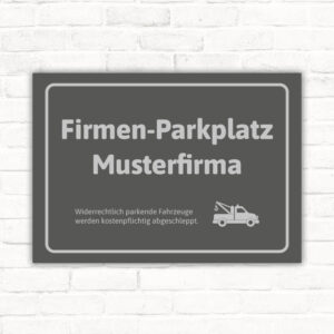 Schild Firmenparkplatz Musterfirma Parkplatzschild