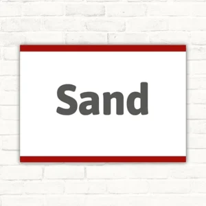 Schild mit der Aufschrift Sand