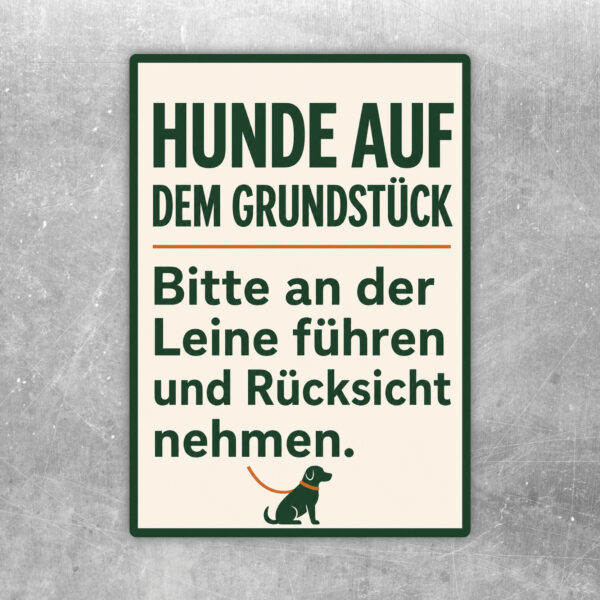 Hunde auf dem Grundstück Aufkleber – Bitte an der Leine führen – Standard-Mockup