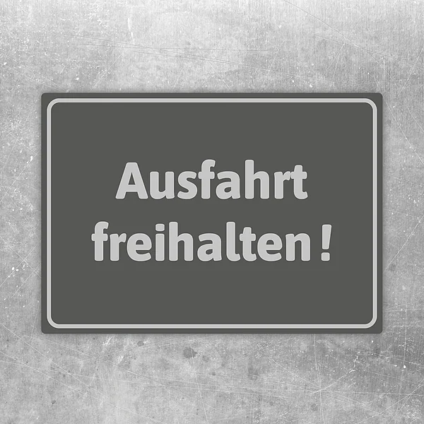 Grauer Aufkleber mit der Aufschrift Ausfahrt freihalten für Zufahrten und Einfahrten.