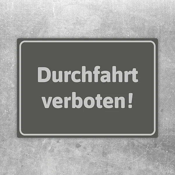 Grauer Aufkleber mit dem Hinweis „Durchfahrt verboten“ für Zufahrten und private Bereiche.