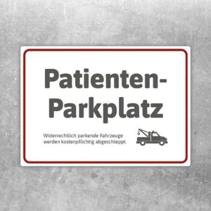 Aufkleber mit Patientenparkplatz und Abschlepper für die Arztpraxis