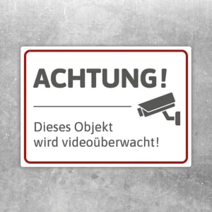 Aufkleber mit Hinweis Video-Objekt und Kamerasymbol für überwachte Eingänge
