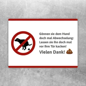 Hund Spaßaufkleber mit Danke-Text für Haustür, Zaun oder Gartenbereich
