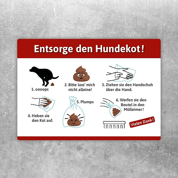 Aufkleber mit Hinweis zur Hundekotentsorgung für Wege, Eingänge und Grünflächen.