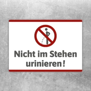 Aufkleber mit Hinweis Nicht im Stehen urinieren für WC und Sanitärbereich