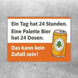 Humorvoller Aufkleber mit Bierdose und Spruch zur Bierpalette für Party und Bar