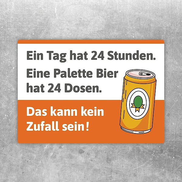 Humorvoller Aufkleber mit Bierdose und Spruch zur Bierpalette für Party und Bar
