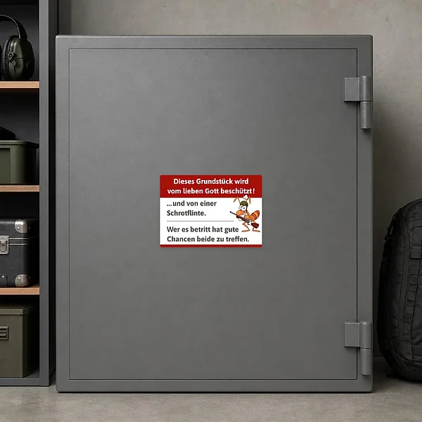 Verbotsaufkleber Betreten des Grundstücks verboten an Tor oder Hauseingang als klare Zutrittsansage.