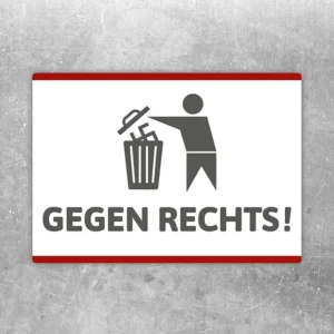 Aufkleber Gegen Rechts mit klarer Botschaft und Symbol für politische Haltung